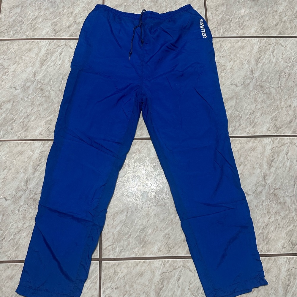 Large Vintage Starter Blue Baggy Track Pants